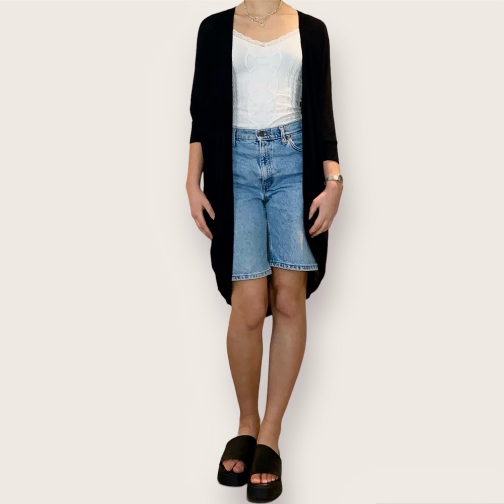 Long black cardigan